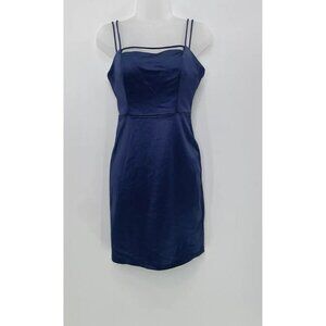 JUMP Women’s Navy Sleeveless Square Neck Short Party Sheath Dress Size 3/4 Event